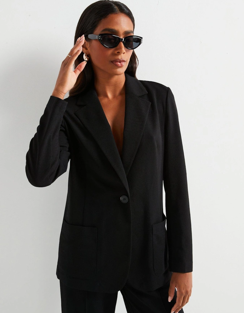 Edge To Edge Jersey Blazer - Black