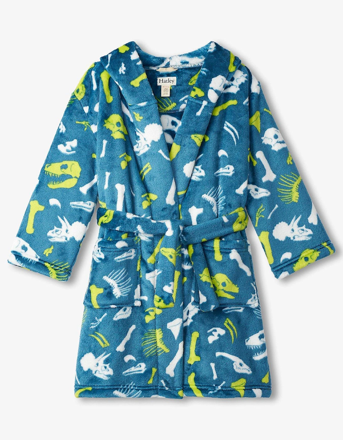 Boys Fuzzy Fleece Dino Fossils Robe - Green, 3 of 2