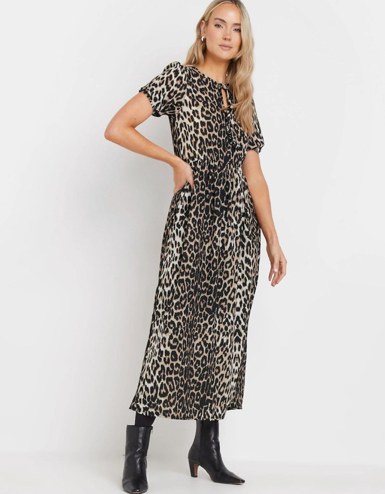 Tall Animal Tie Front Midi Dress