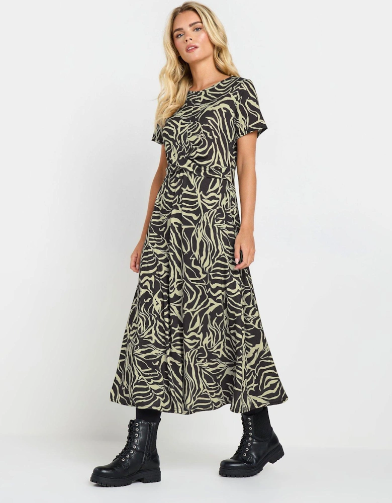 Petite Abstract Maxi Dress - Natural