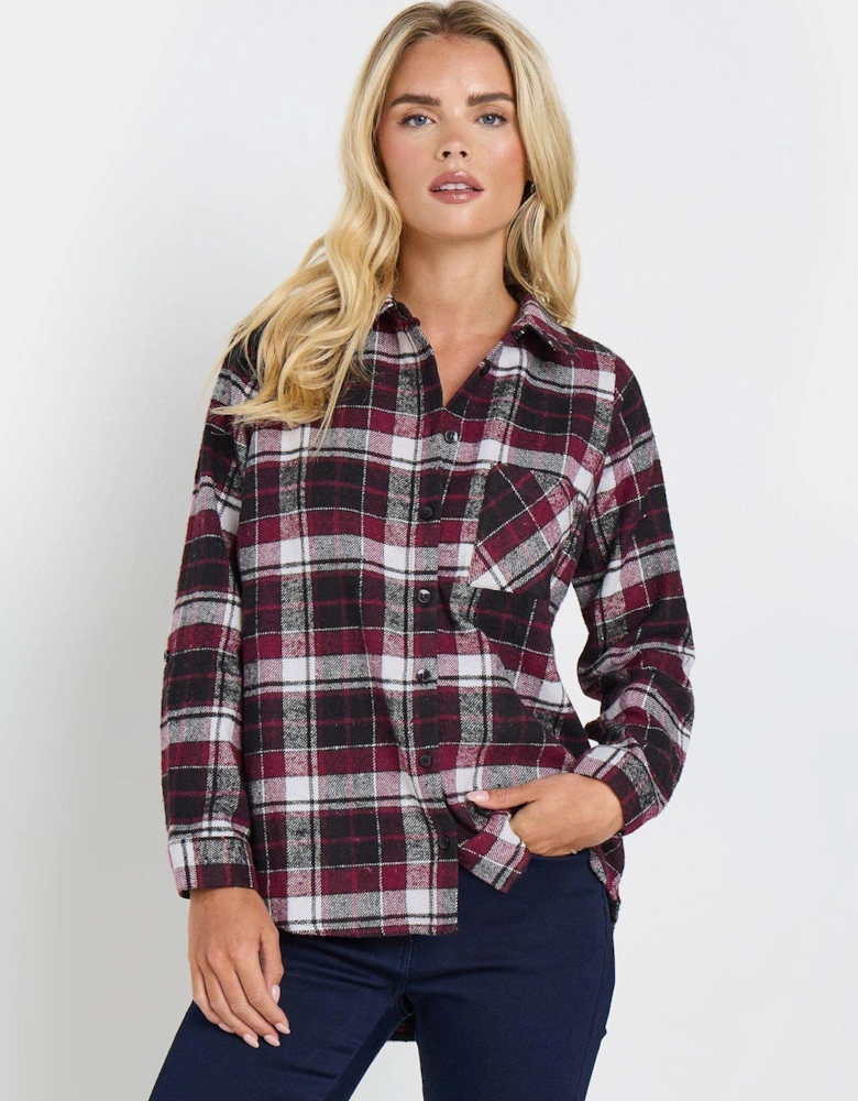 Petite Checked Shirt - Purple