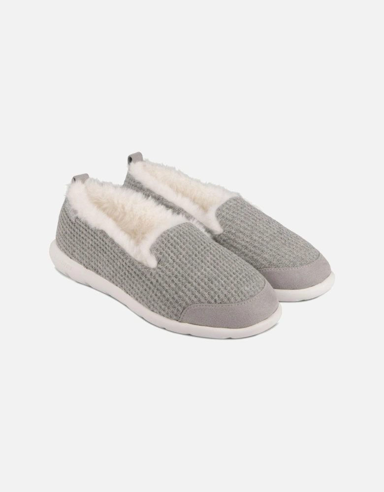 Isotoner Isoflex Waffle Full Back Slippers - Grey