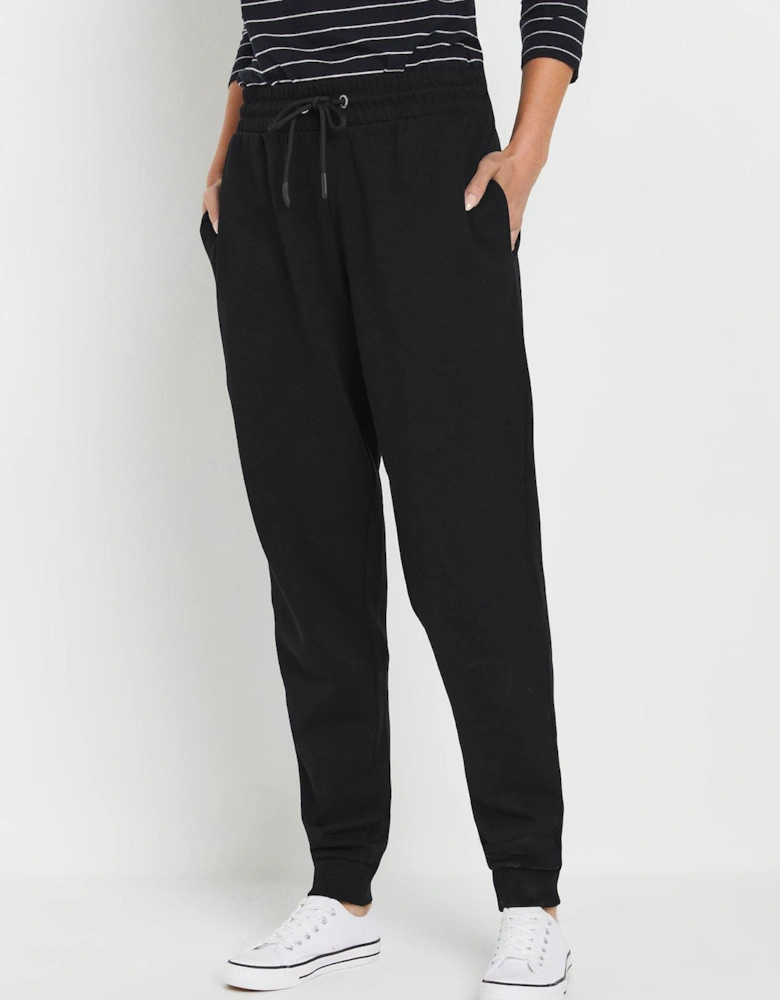 Cuffed Drawstring Joggers - Black