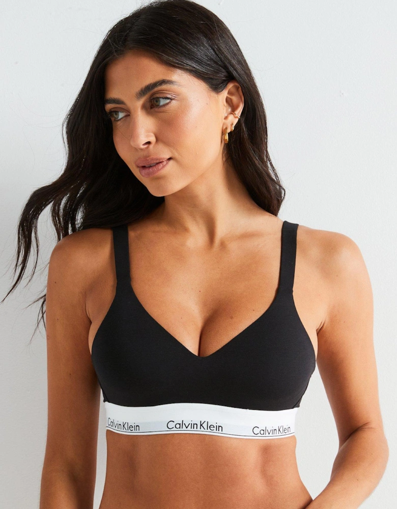 Modern Cotton Lift Bralette - Black