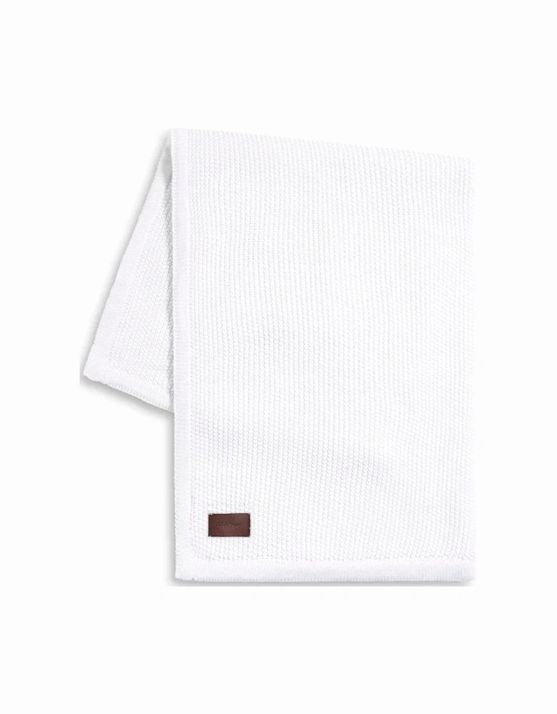 Organic Knitted Fleece Baby Blanket - White