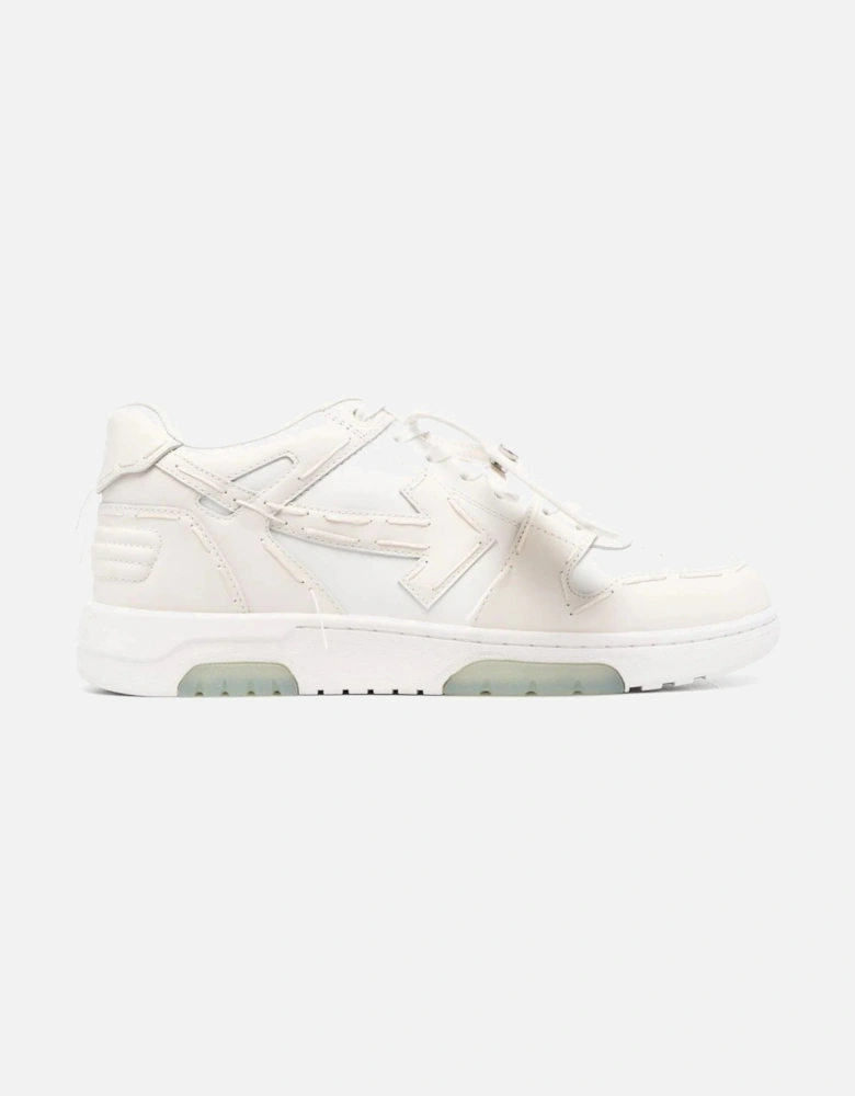 Out of Office Leather Sartorial Stitched Trainers in Coconut White