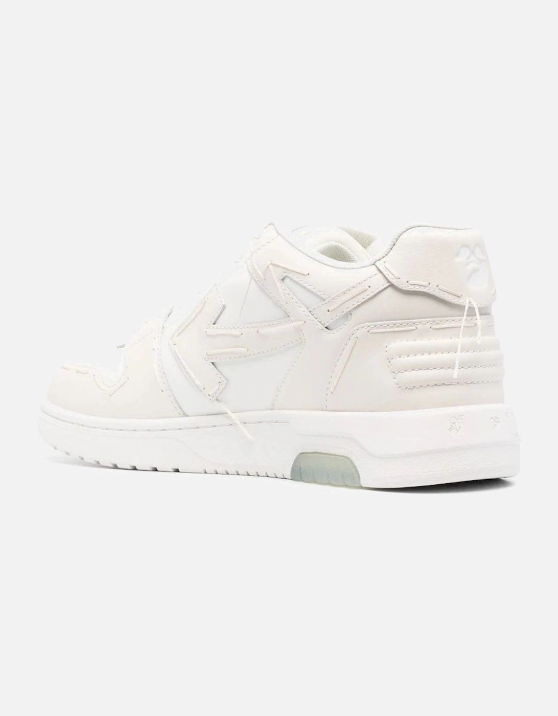 Out of Office Leather Sartorial Stitched Trainers in Coconut White