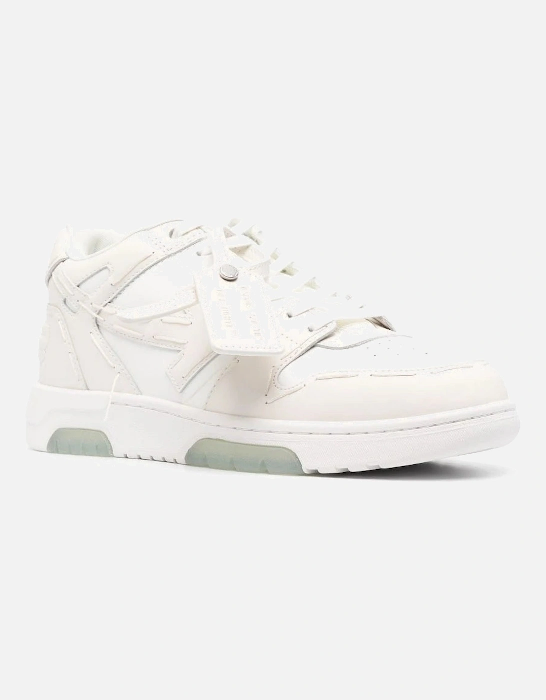 Out of Office Leather Sartorial Stitched Trainers in Coconut White