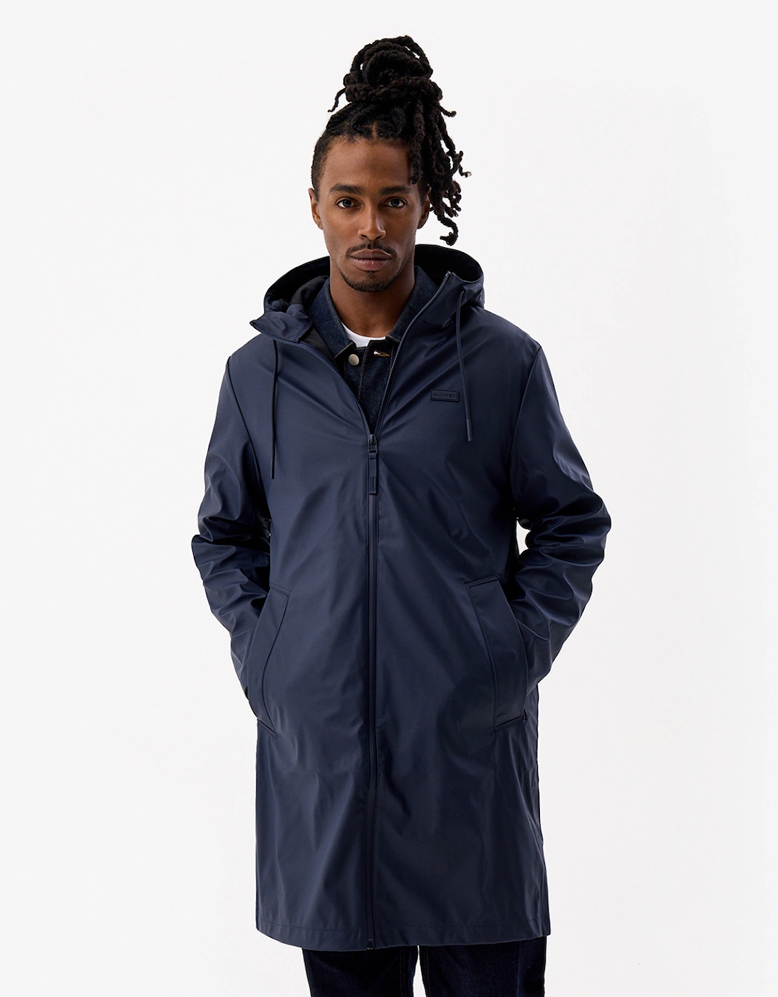 Hunter Unisex Andrea PU Rain Coat Night Sky - Navy - Size: 38/Regular/12