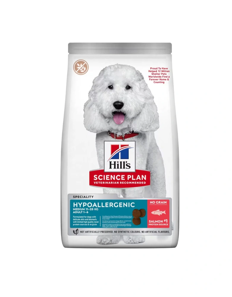 Hill's Science Plan Hypoallergenic Adult Medium Breed Dry Dog Food with Salmon 2.5kg