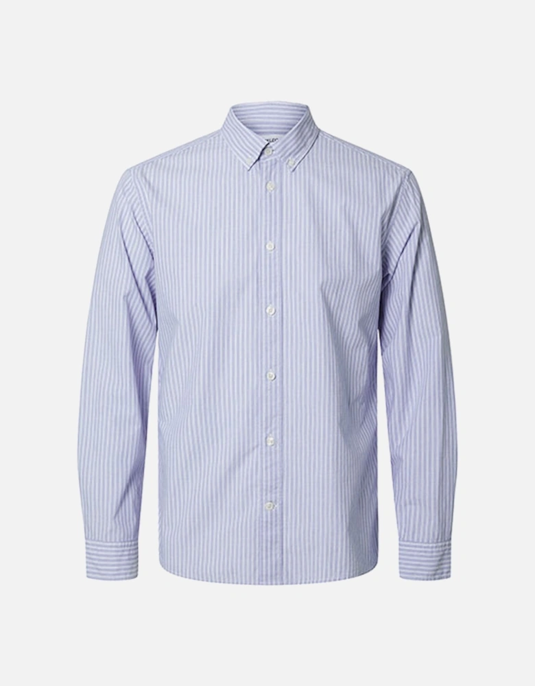 Homme Robin Long Sleeve Button Down Shirt Light Blue Stripes