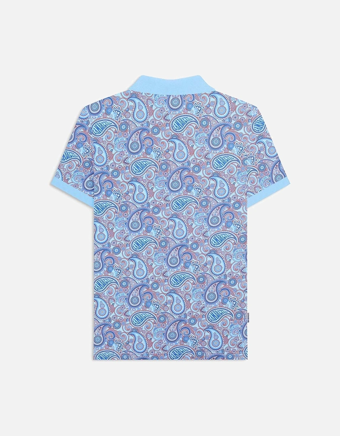 Mens Paisley Brand Three Button Retro Polo Shirt Top