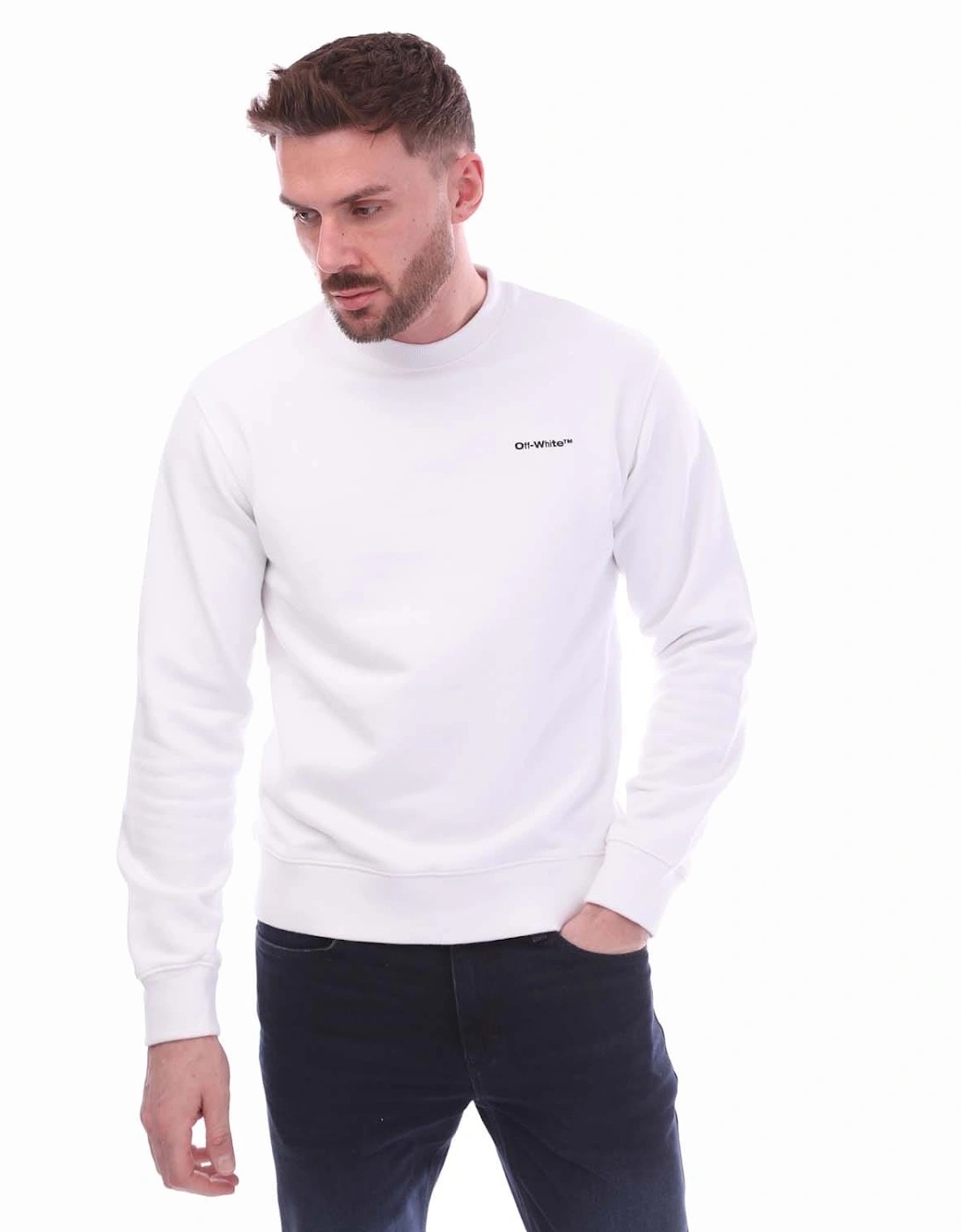 Wave Outline Diagonal Slim Crewneck Sweatshirt, 6 of 5