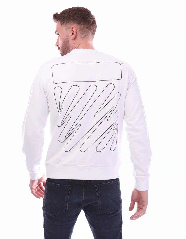 Wave Outline Diagonal Slim Crewneck Sweatshirt