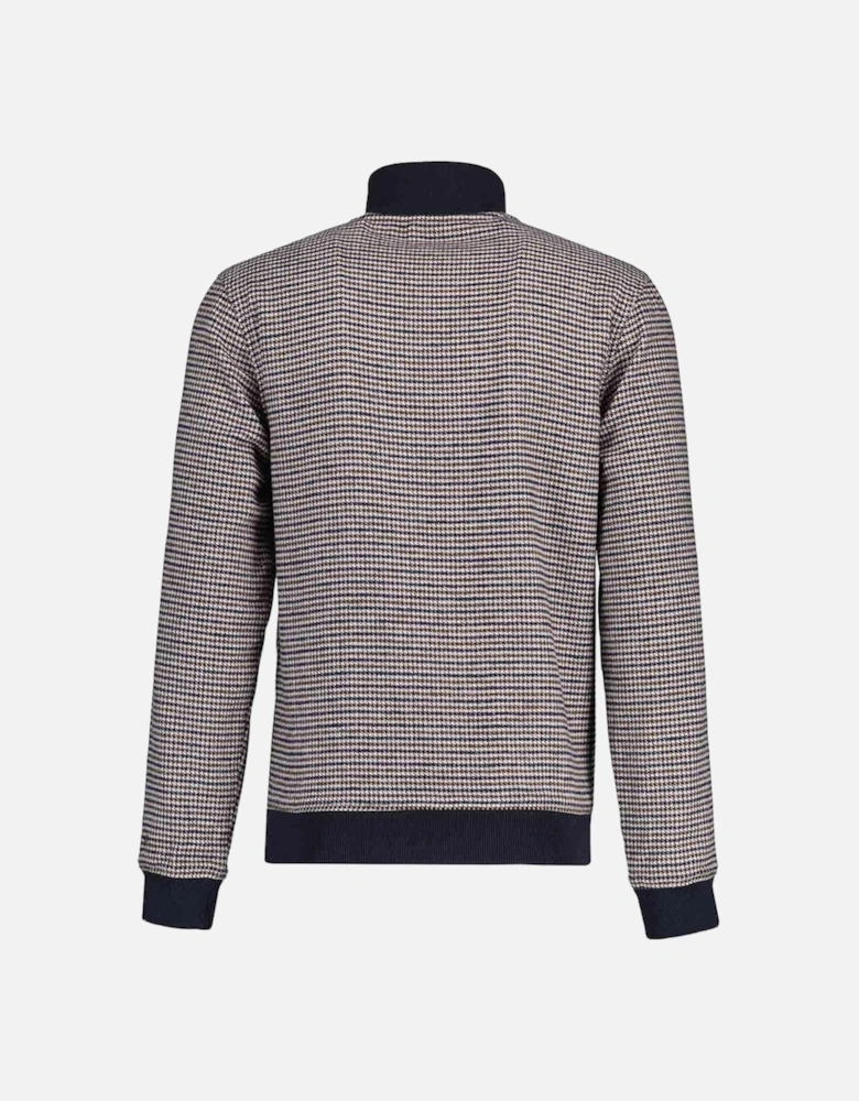 Blanchy Houndstooth Track Jacket -  Pelican / Martime Blue / Cappucchino