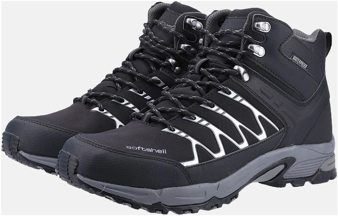 Abbeydale Mid Softshell & PU Men's Black/Grey Hiking Boots