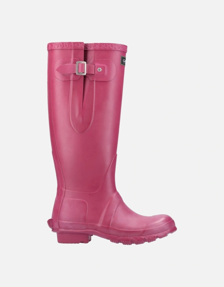 model Windsor Tall Wellington Boot Female in Berry