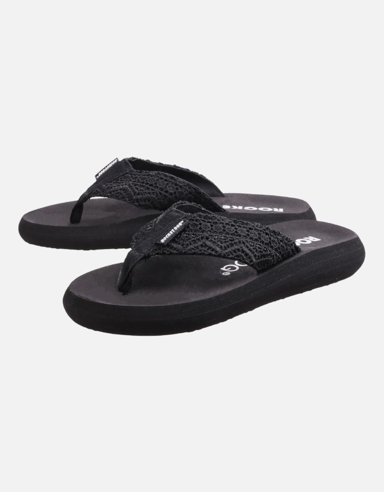 Spotlight Lima Fabric Women's Black Sandals