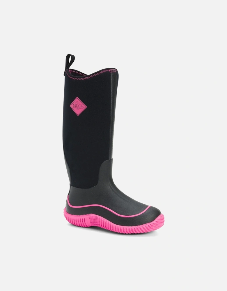 Muck Boots model Hale Pull On Wellington Boot Female in Black/Pink