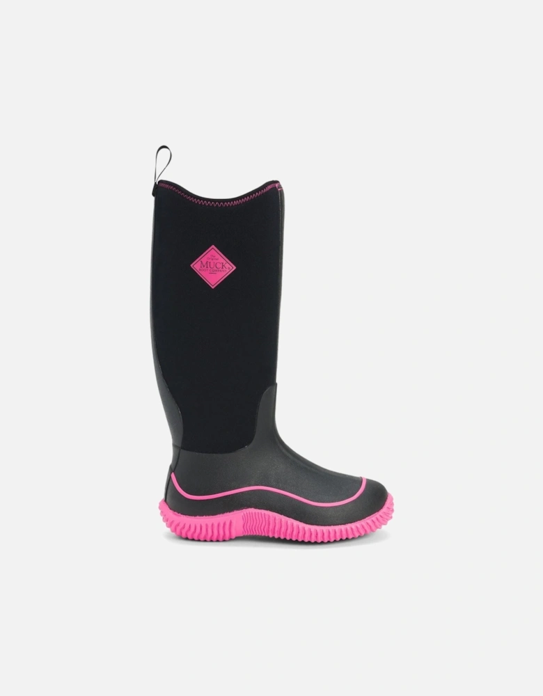 Muck Boots Hale Rubber Black/Pink Wellington Boots