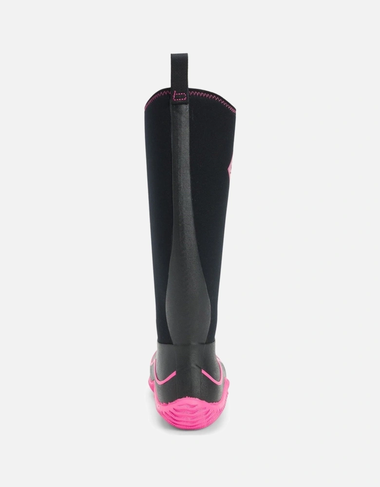 Muck Boots Hale Rubber Black/Pink Wellington Boots