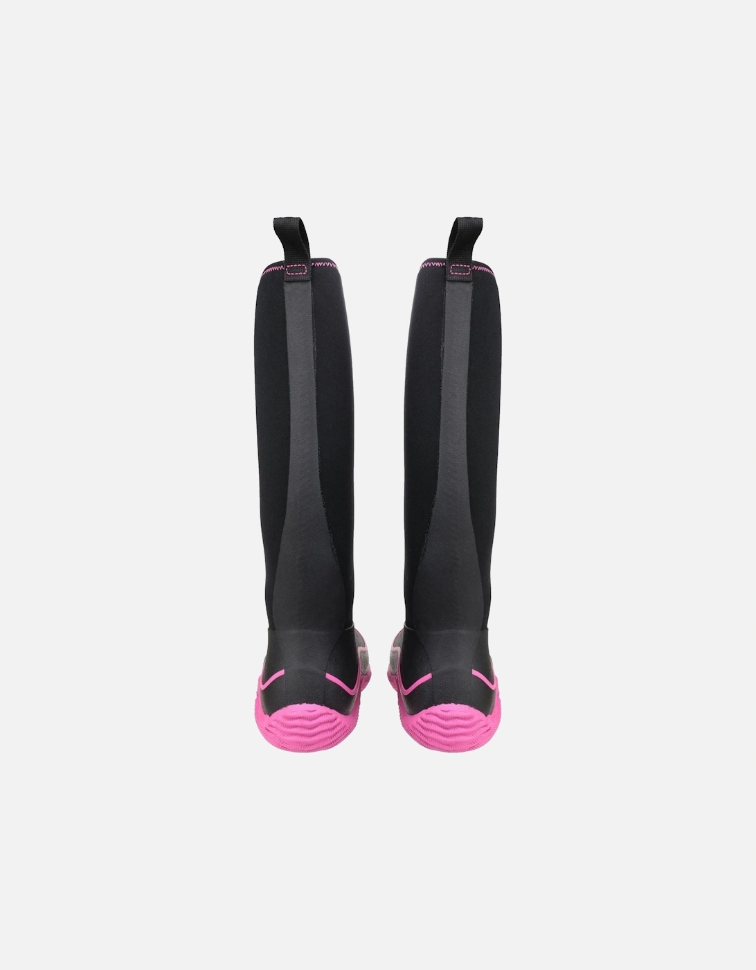 Muck Boots model Hale Pull On Wellington Boot Female in Black/Pink