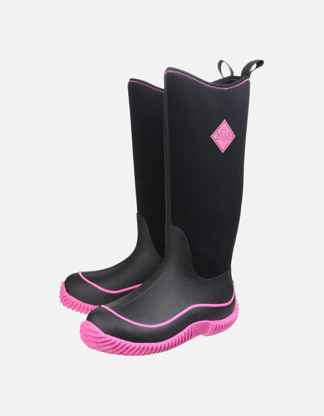 Muck Boots Hale Rubber Black/Pink Wellington Boots