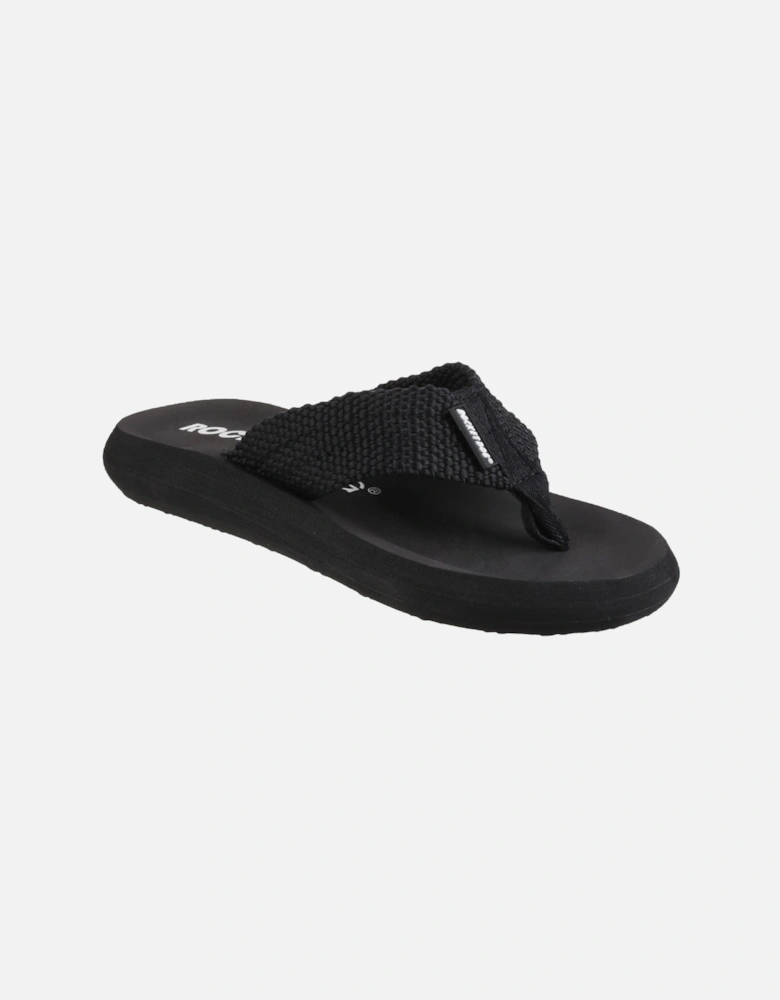 model Sunset Webbing Flip Flop Female in Black