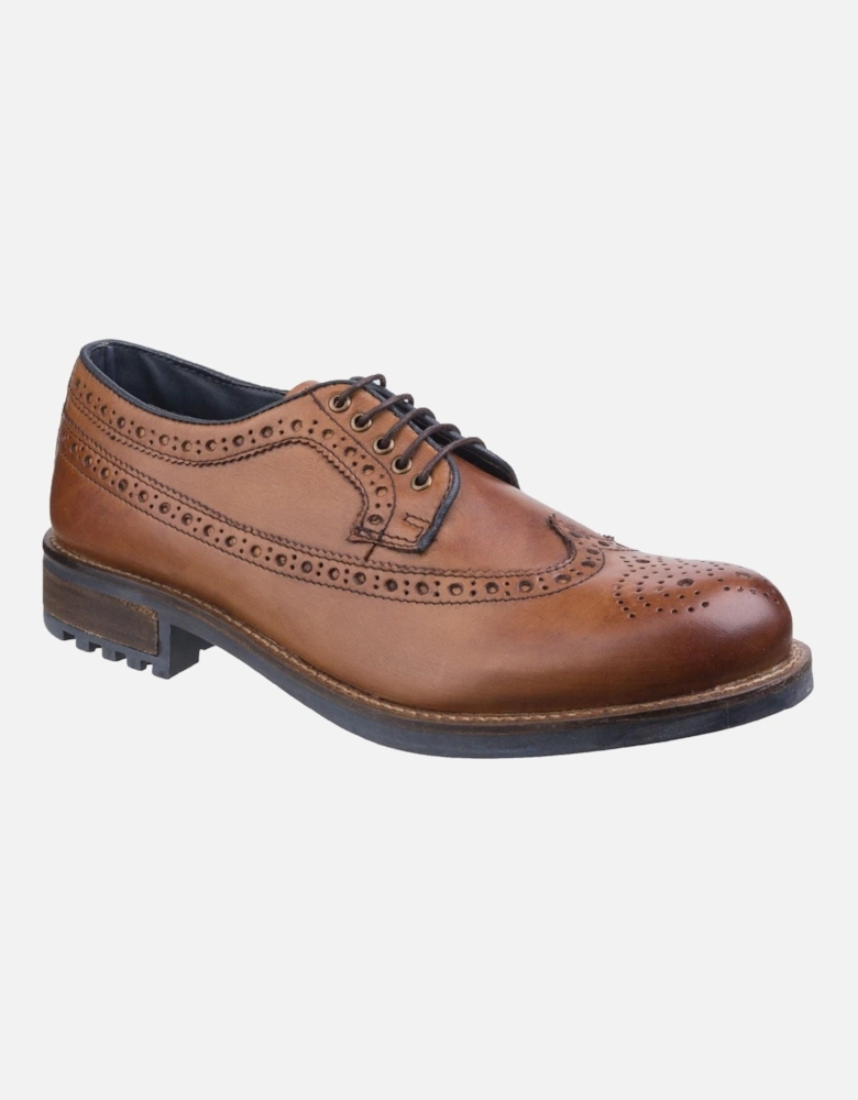 Poplar Leather Men's Tan Brogues Shoes