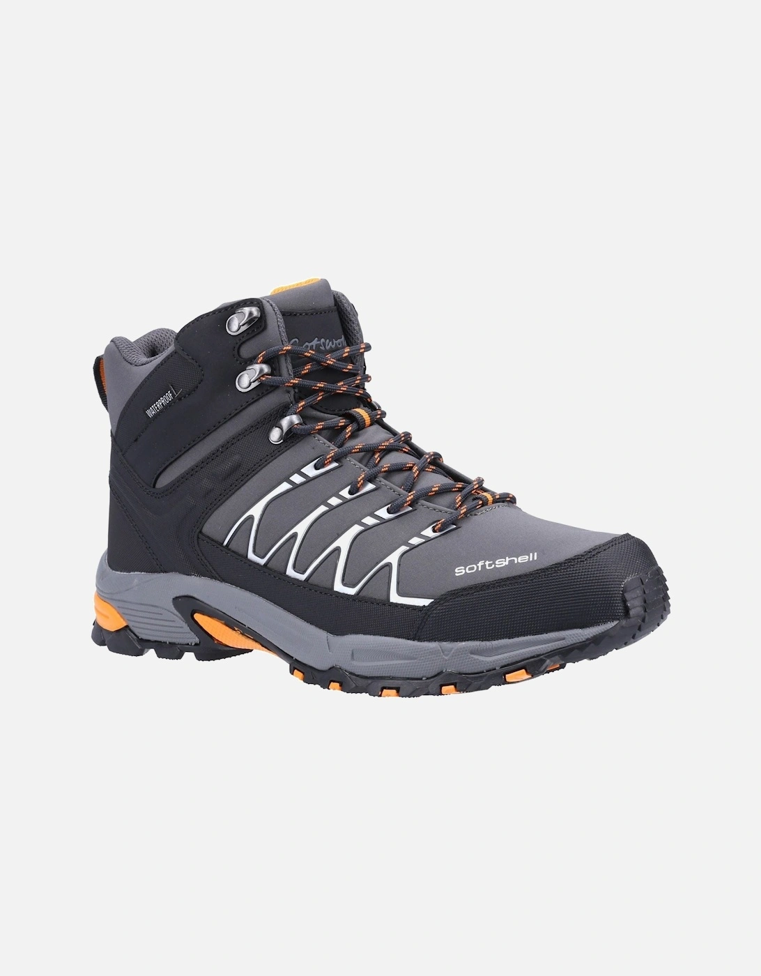 Abbeydale Mid Softshell & PU Men's Grey/Orange Hiking Boots, 9 of 8