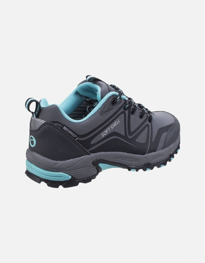 Abbeydale Low Softshell & PU Women's Grey/Black/Aqua Hiking Boots