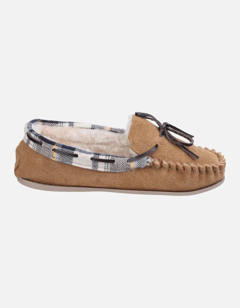 model Kilkenny Moccasin Slipper Female in Tan