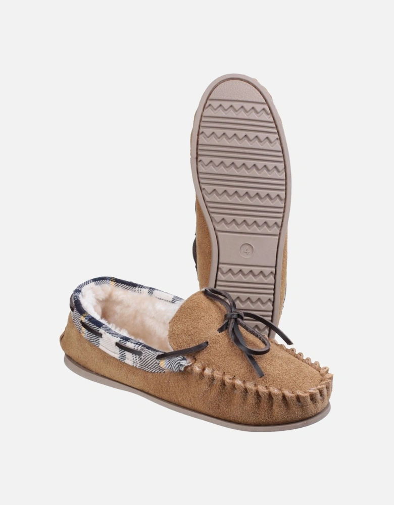 model Kilkenny Moccasin Slipper Female in Tan