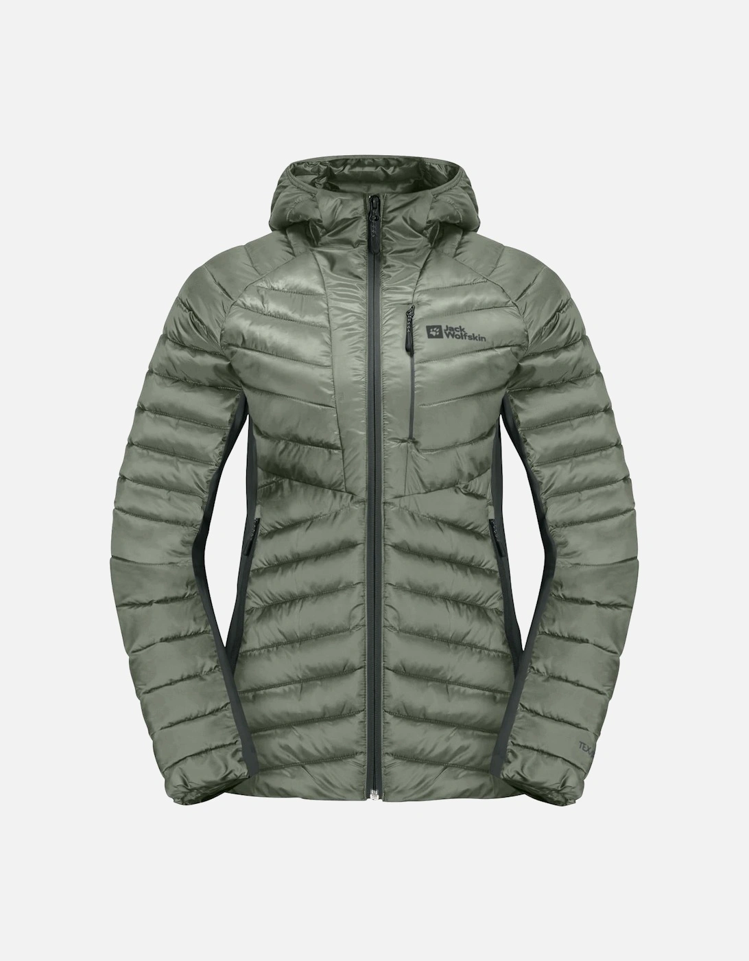 Women's Jack Wolfskin Womens Routeburn Hooded Padded Jacket - Green - Size: 10/8