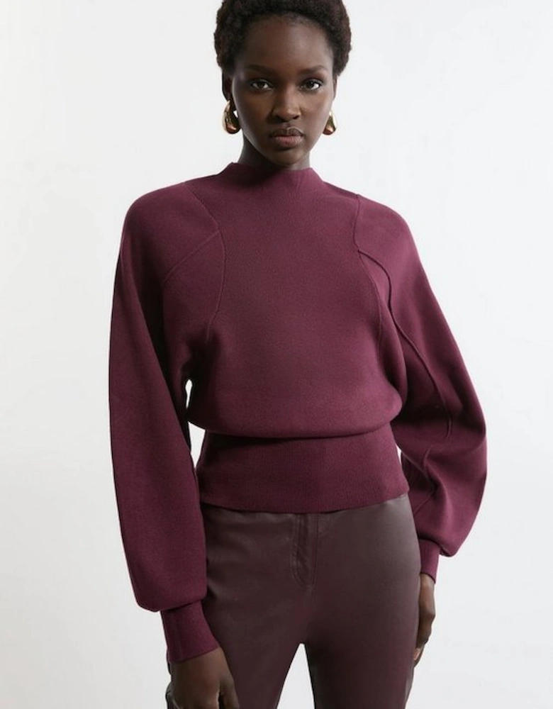 Wool Look Rounded Sleeve Knit Top