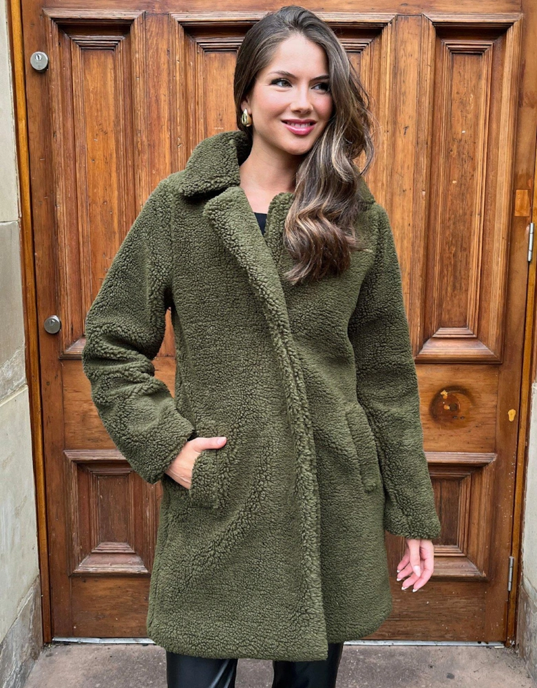 Teddy Coat - Khaki - Green