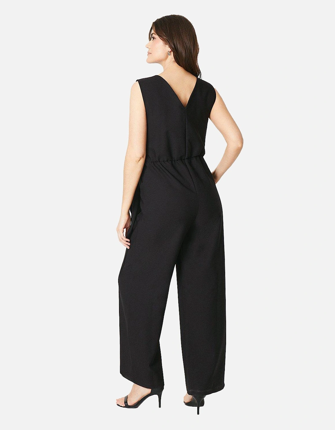 Womens/Ladies Plain Waist Tie Jumpsuit