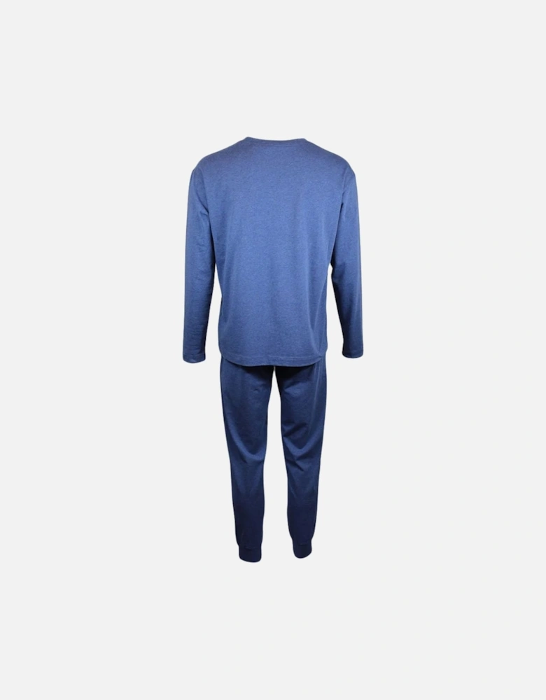 Laze Relaxed-Fit Jersey Loungewear Set, Marl Blue