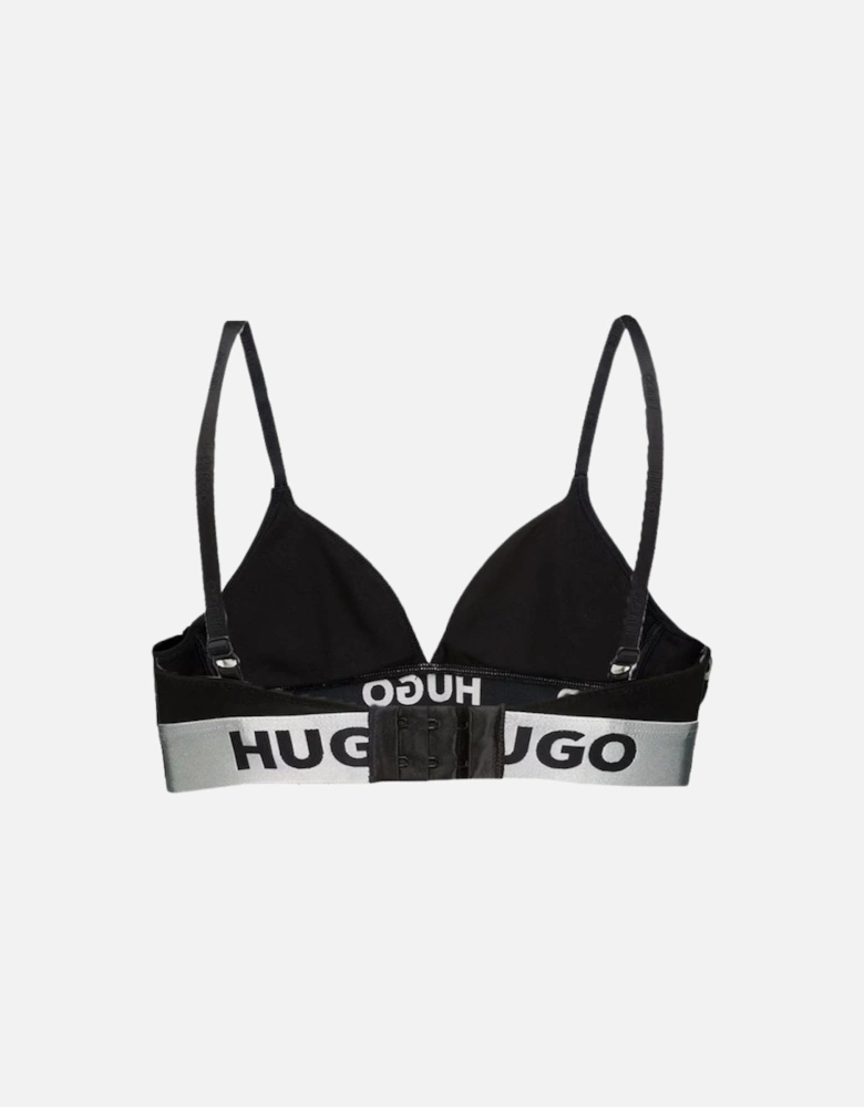 Sporty Logo Triangle Bra, Black/silver