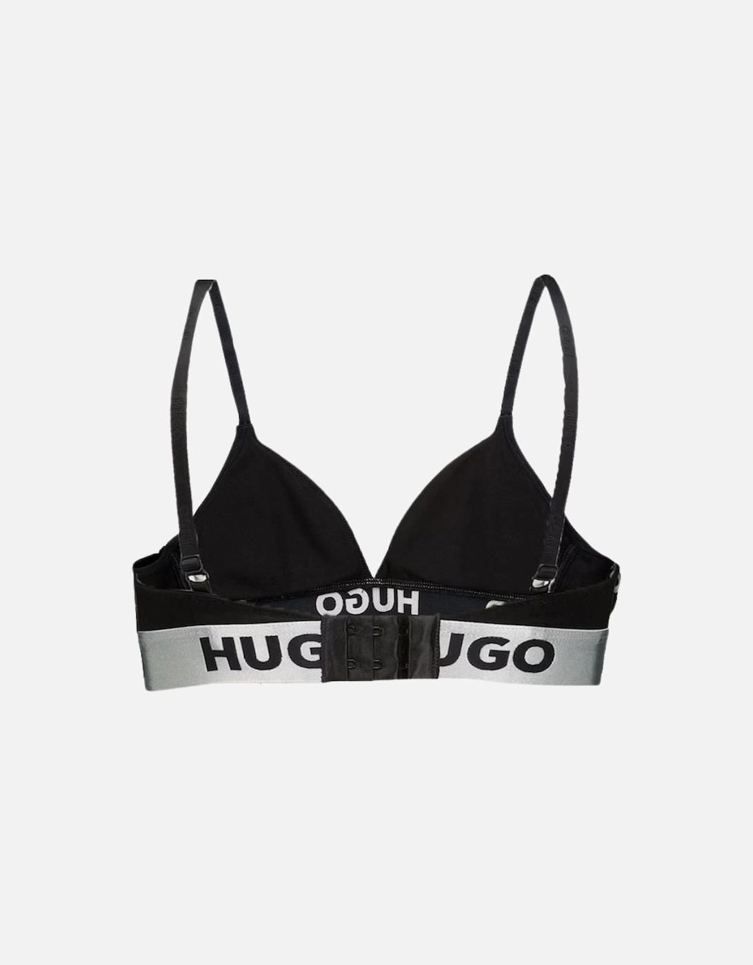 Sporty Logo Triangle Bra, Black/silver