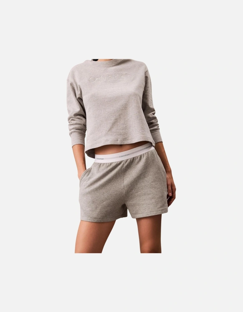 Women Modern Terry Jogging Shorts, Grey Heather