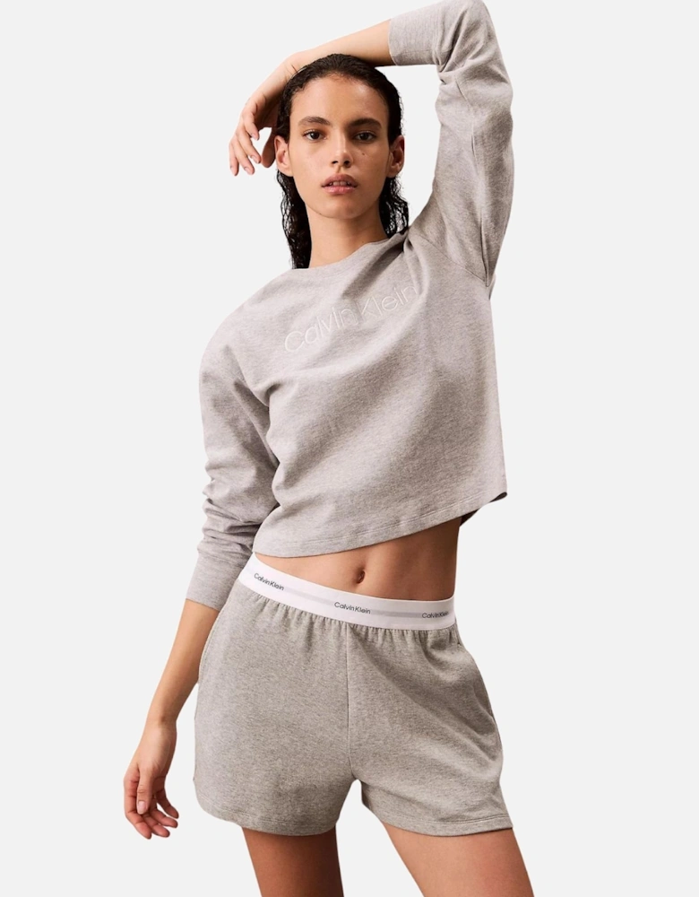 Women Modern Terry Jogging Shorts, Grey Heather