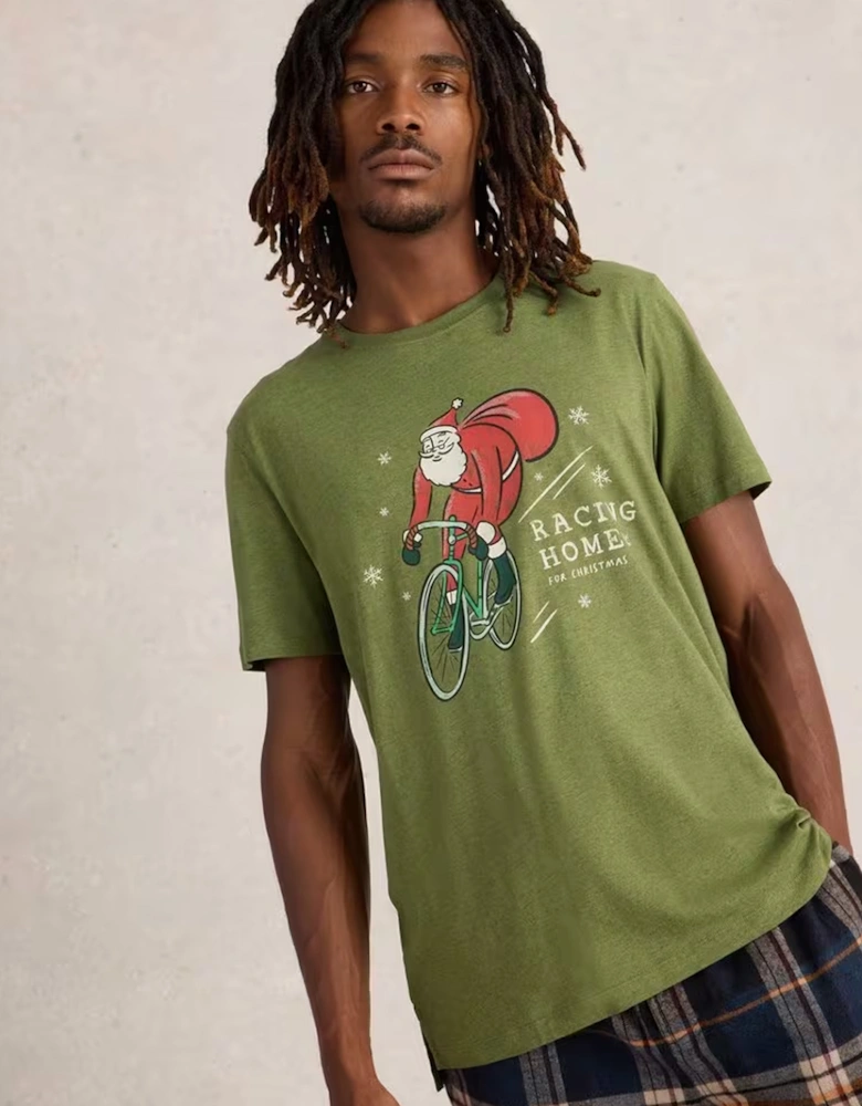 Men's Racing Home Graphic T-Shirt Green Print