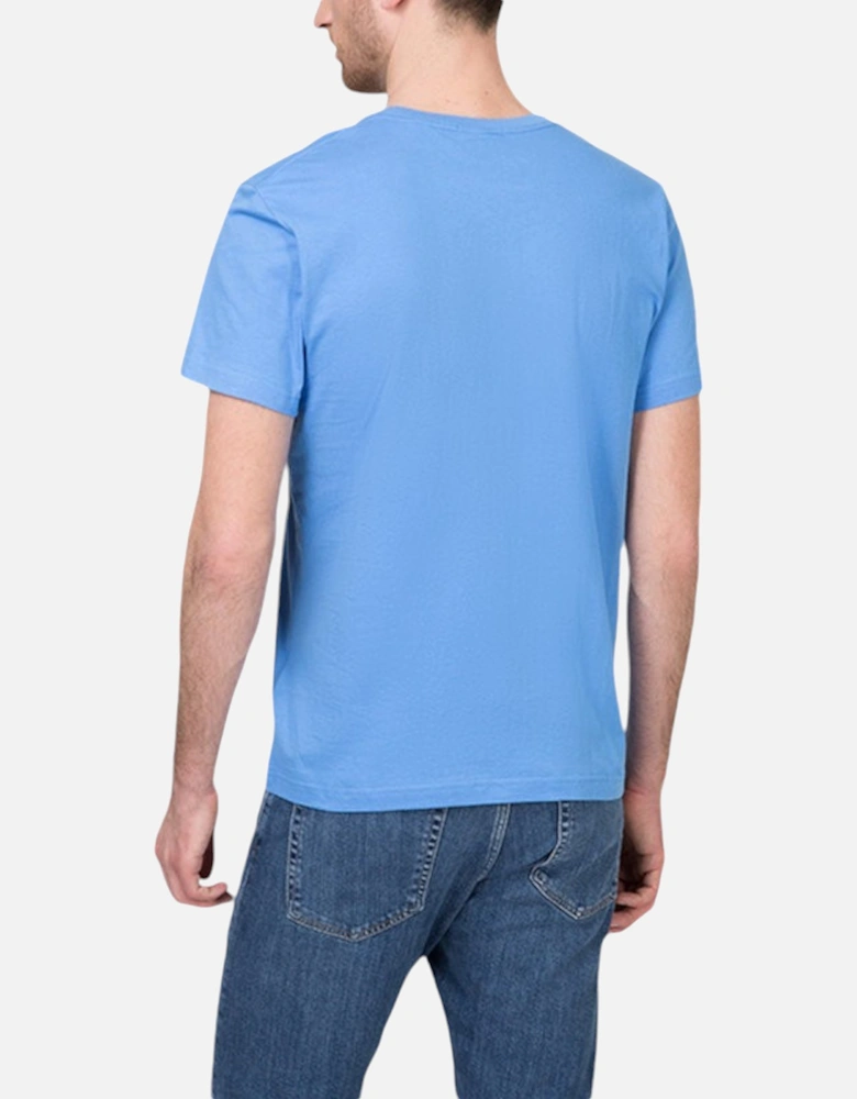 234100 Mens T-Shirt Crew Neck Short Sleeve Cotton Regular Fit Sky Blue Tee