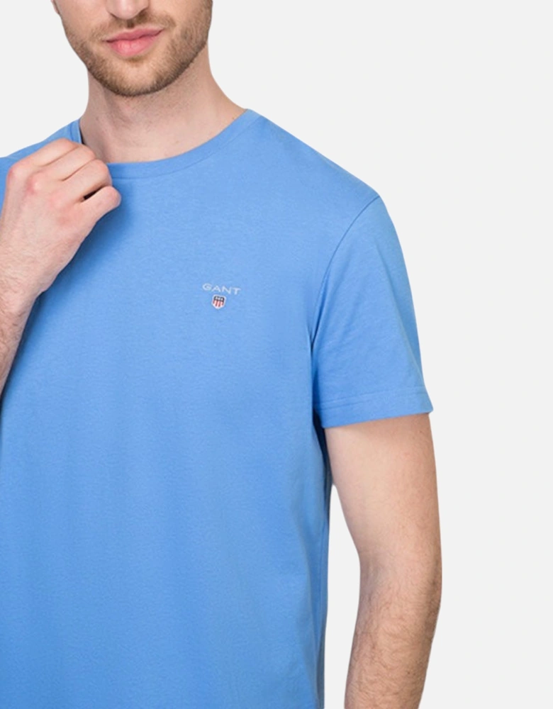 234100 Mens T-Shirt Crew Neck Short Sleeve Cotton Regular Fit Sky Blue Tee
