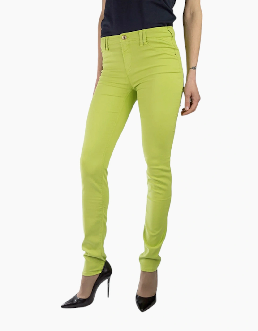 Women's ARMANI JEANS V5J28 Womens Denim Jeans Slim Fit Skinny Casual Stretchy Trousers - Green - Size: 8