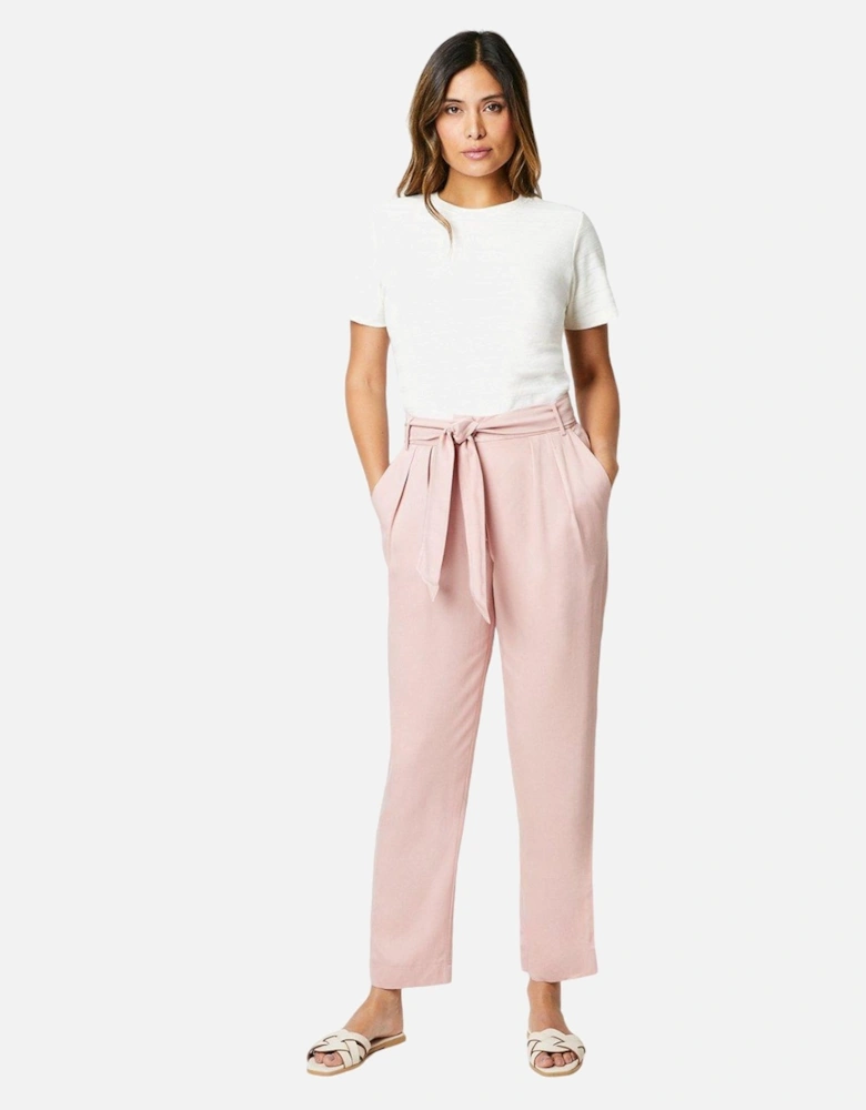 Womens/Ladies Paperbag Tapered Trousers