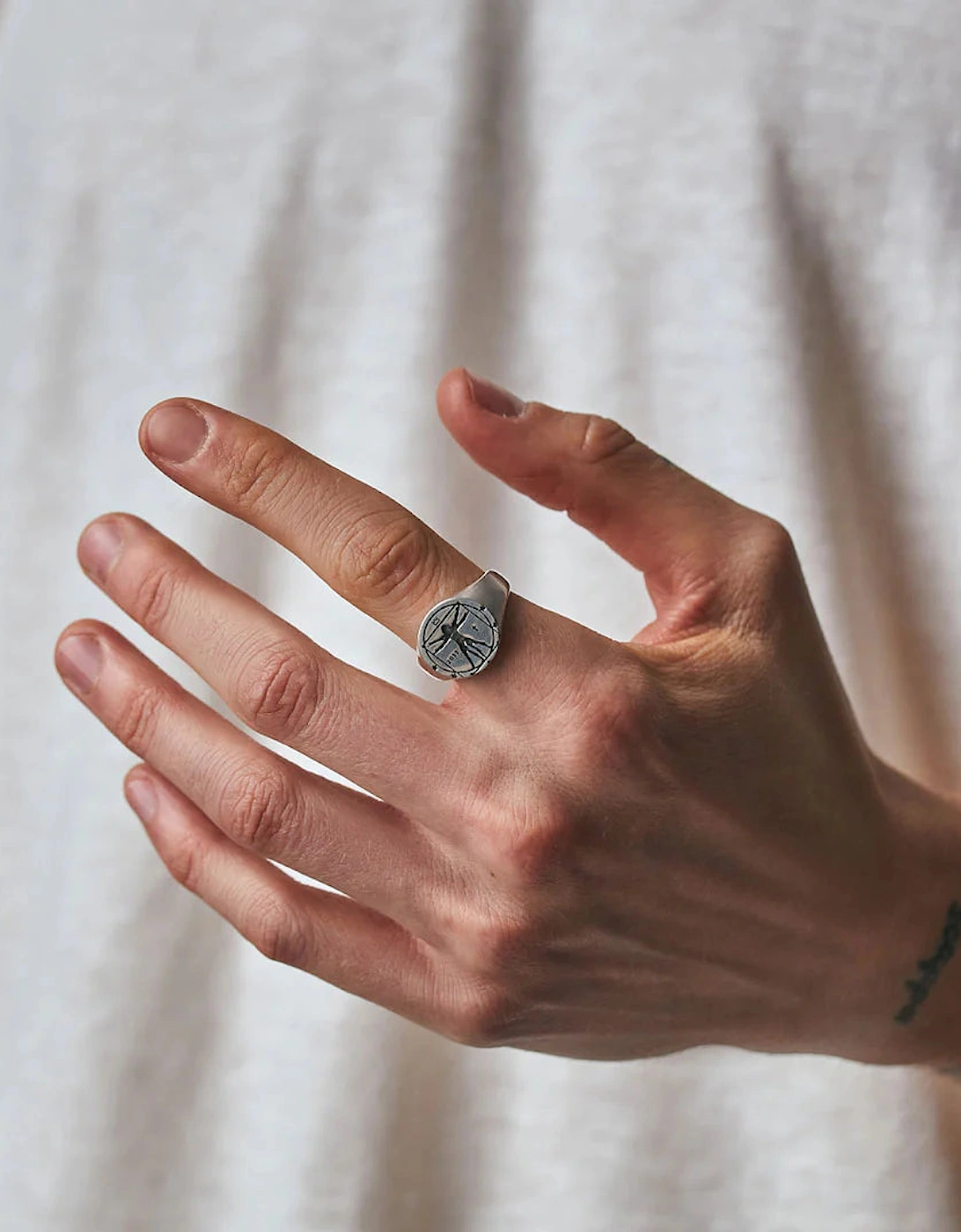 Sterling Silver Vitruvian Man Ring