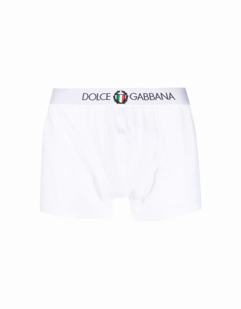 Crest Waistband Boxers White