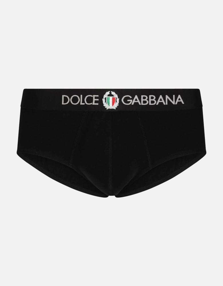 Crest Waistband Briefs Black